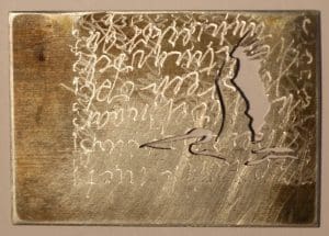 Pelikaan broche zink