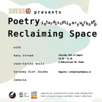 Poetry en interdisciplinary workshop: Reclaiming Space