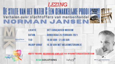 Lezing van ‘De stilte van het water’ en ‘Een gemakkelijke prooi’ van de auteur Norman Jansen
